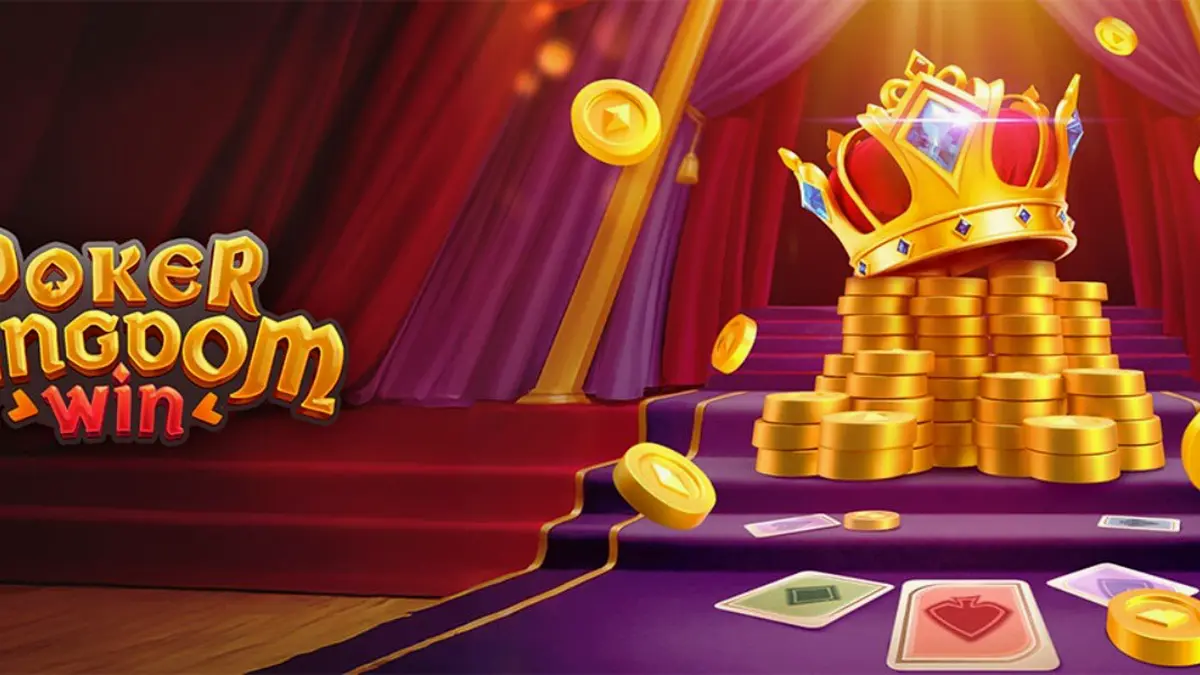 Tampilan antarmuka permainan slot Poker Kingdom Win dengan tema kerajaan abad pertengahan.